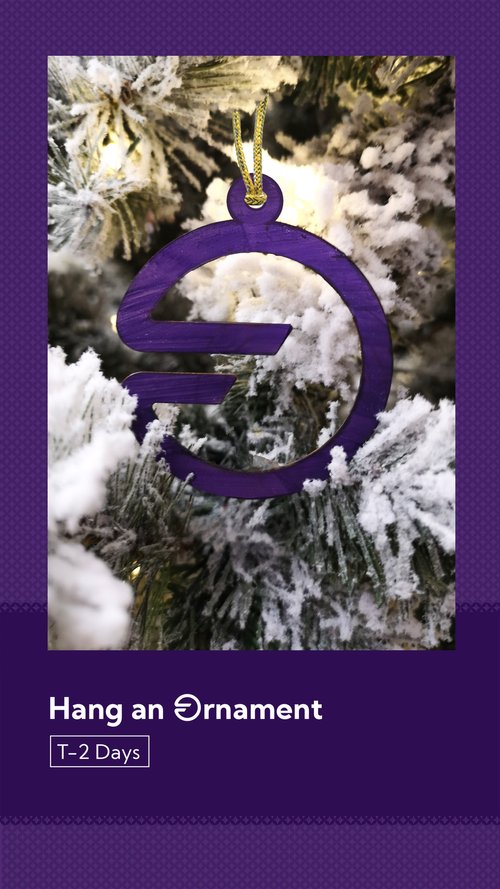 Countdown to Chirstmas instagram story. Orbit Fab logo ornament