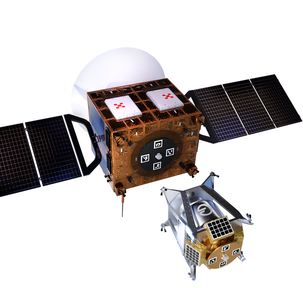 Orbit Fab fuel shuttle docking to communications satellite