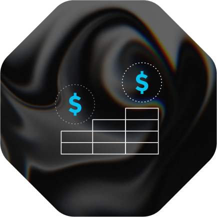 Line art of dollar signs and money