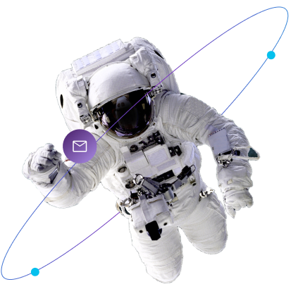 Astronaut with email icon