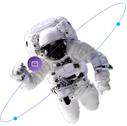 Astronaut with email icon